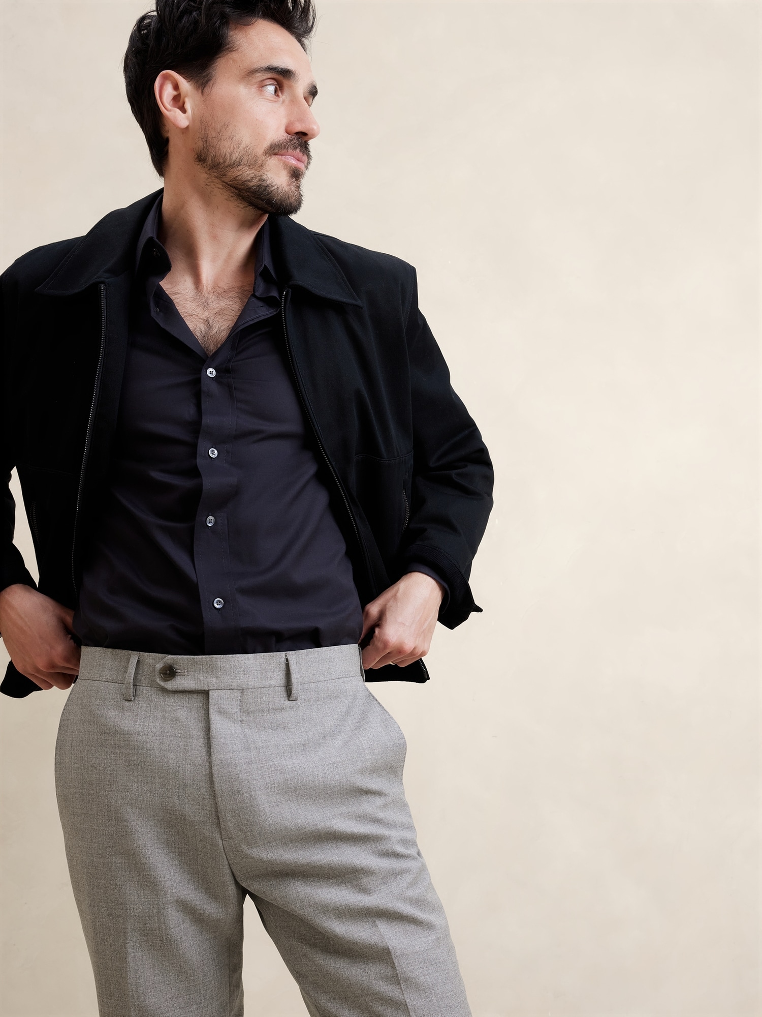 Pantalon de complet en tissu italien exclusif Rustico