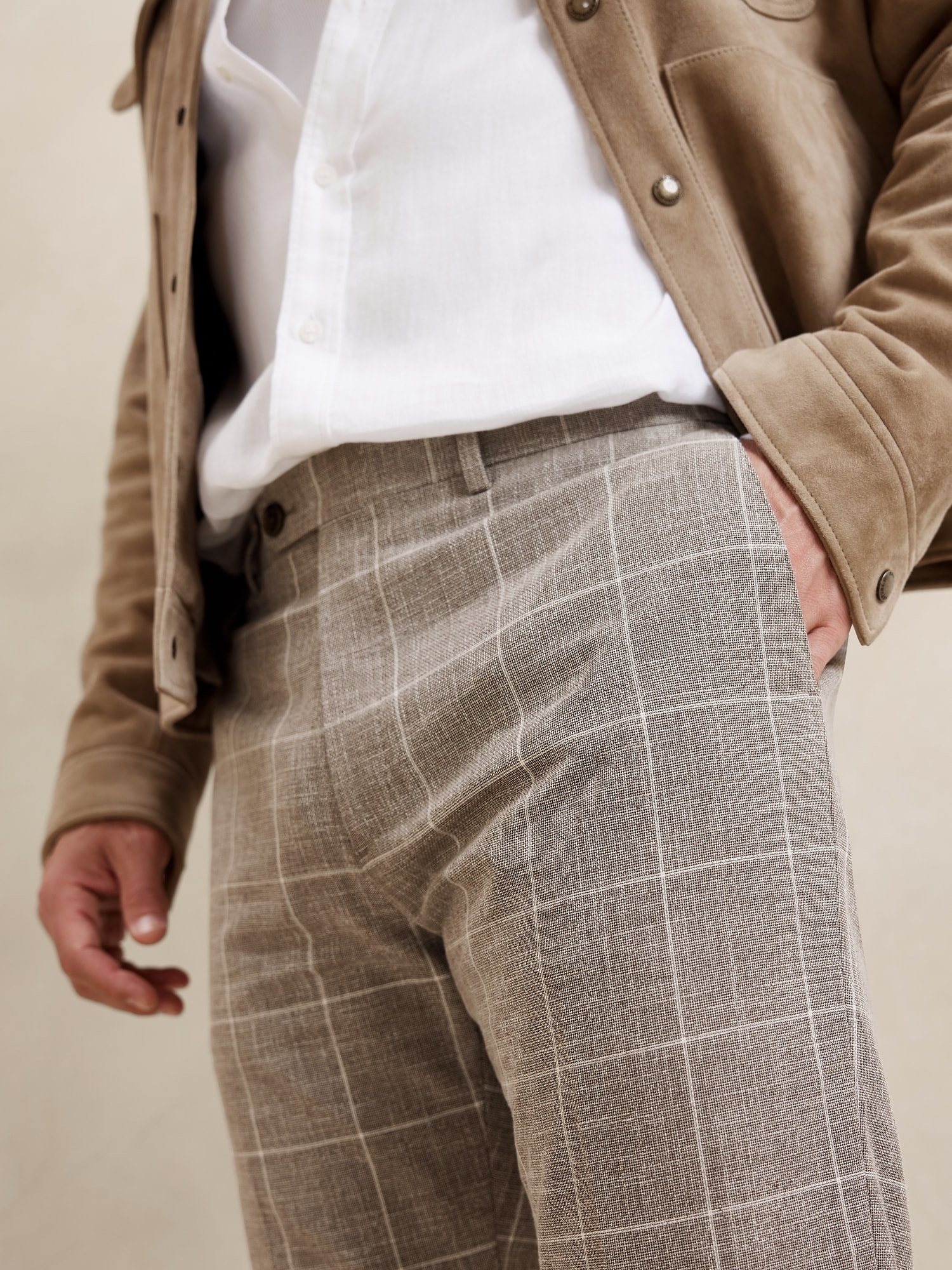 Pantalon de complet en tissu italien à carreaux Bixby