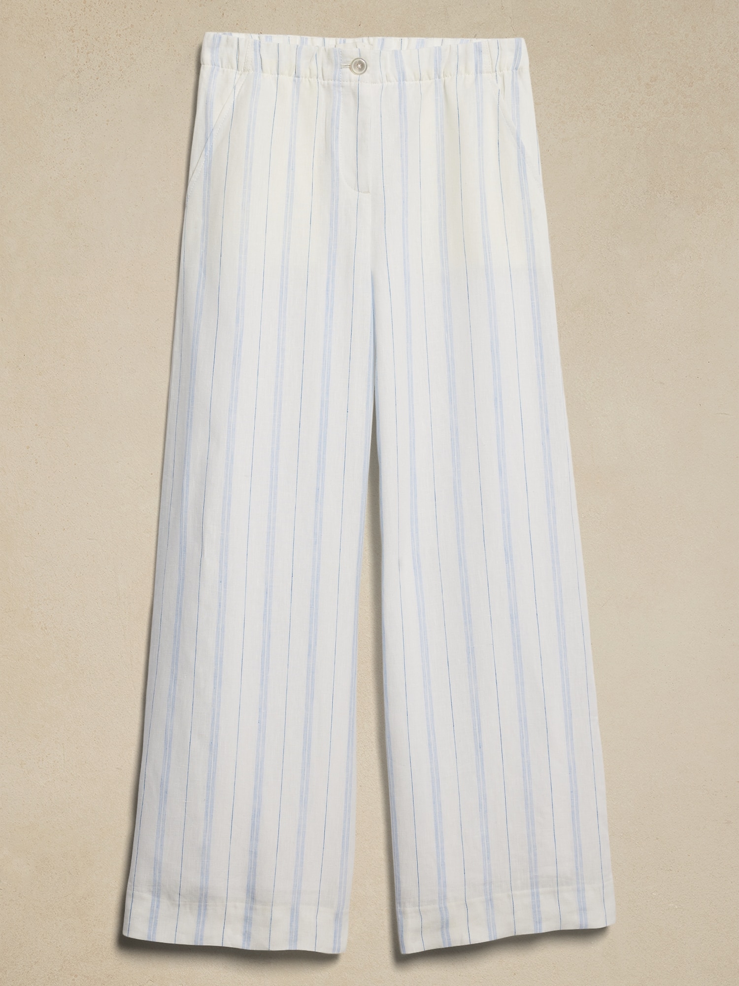 Pantalon à taille extensible en lin