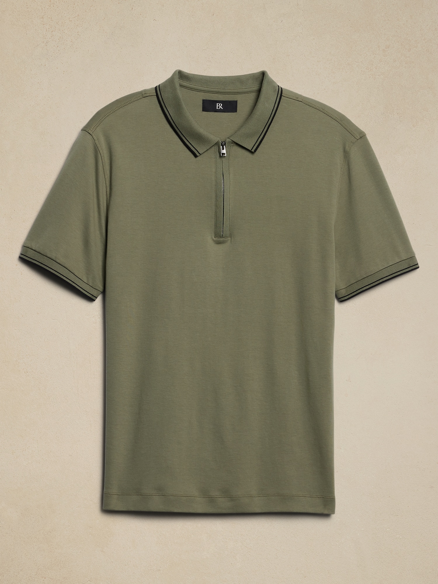 Luxury-Touch Zip Polo