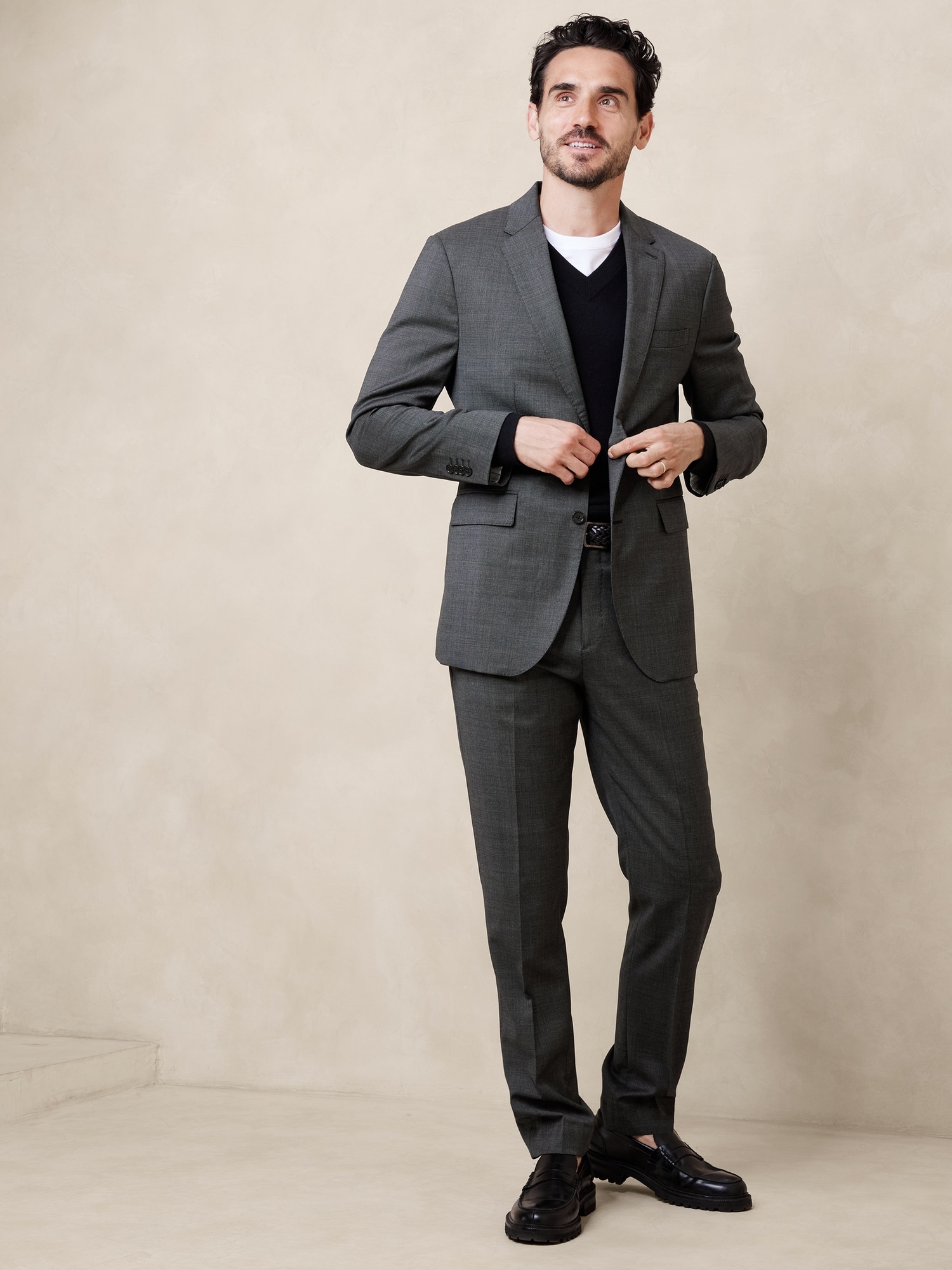 Signature Italian Nailhead Suit Pant