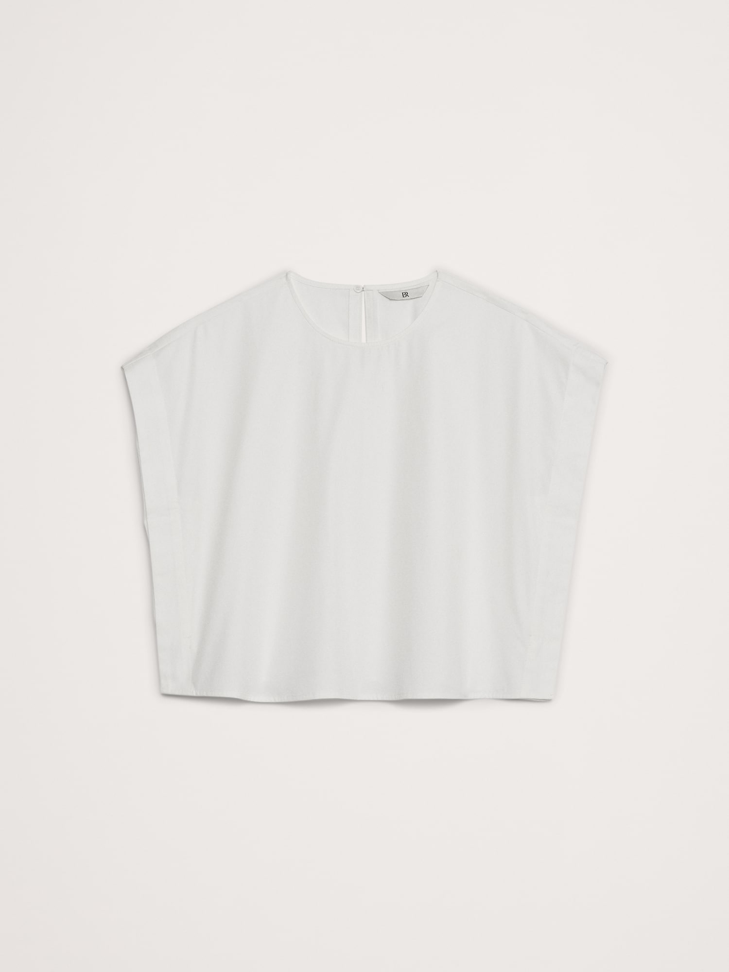 Cotton Sharp-Shoulder Cropped Top