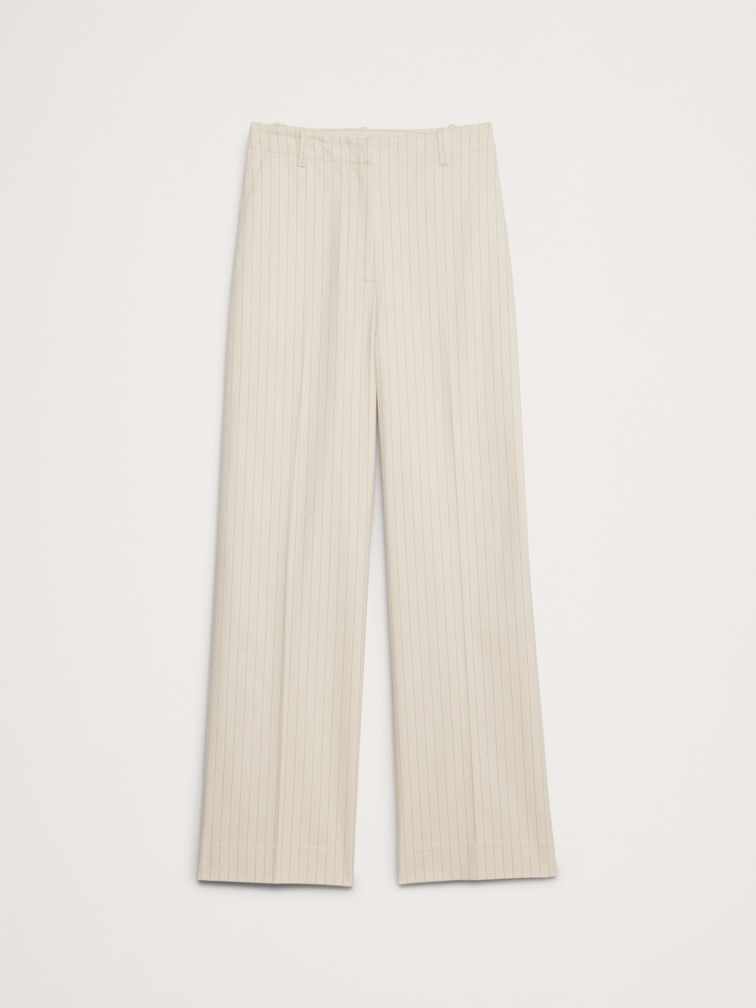 High-Rise Wide-Leg Cropped Pinstripe Pant