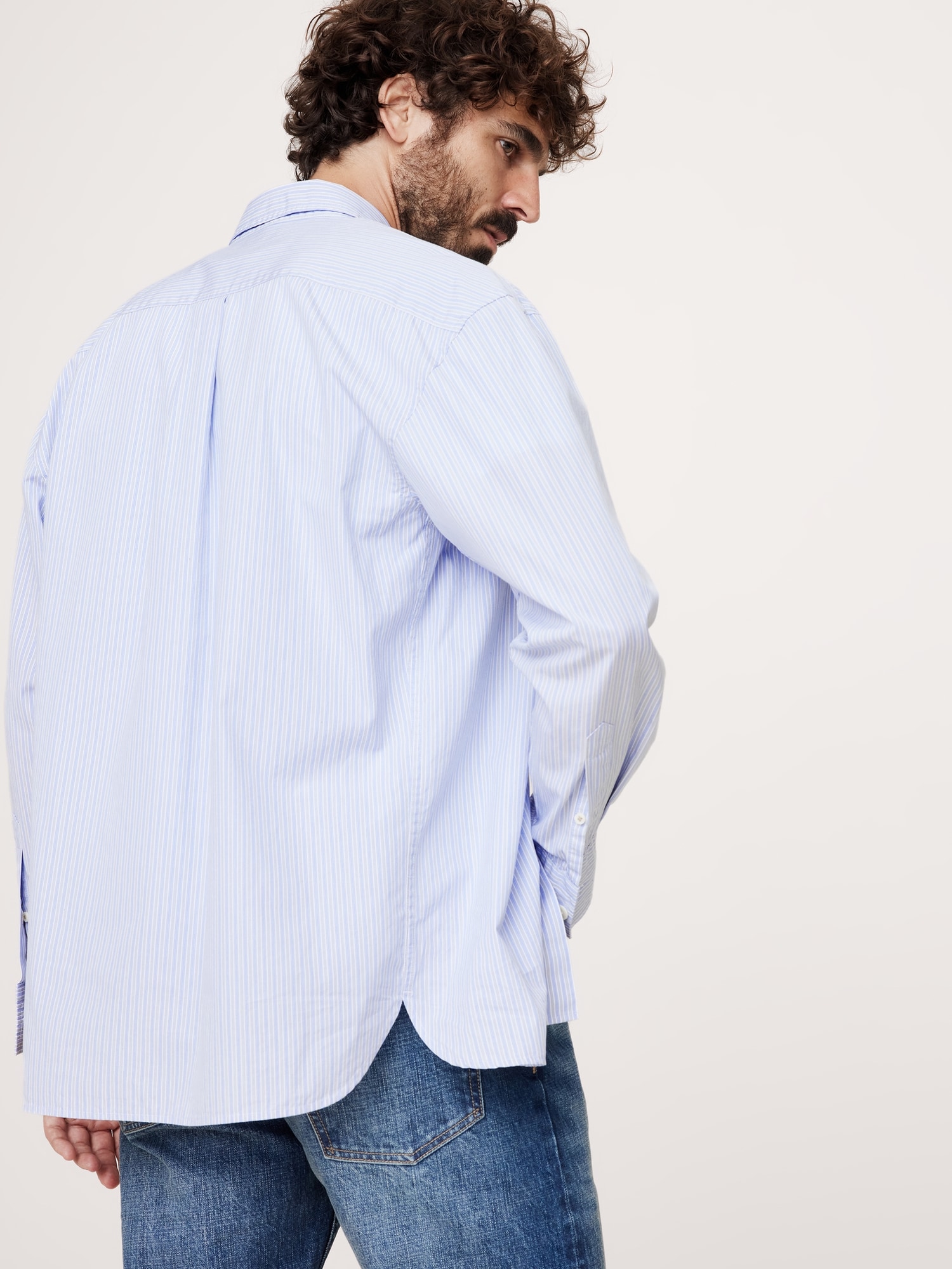 Oversized Washed Cotton Poplin Shirt