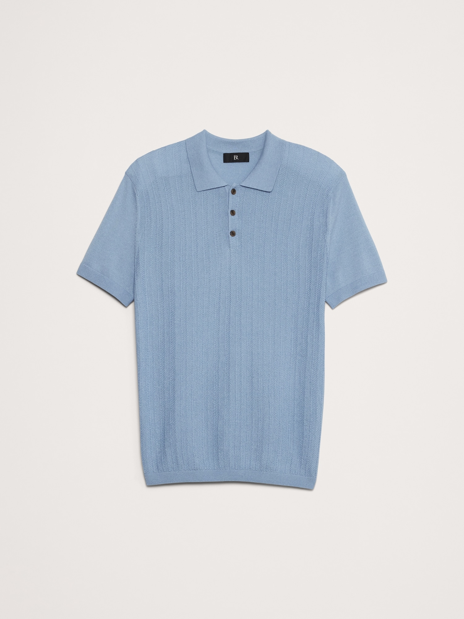 Herringbone Cotton Sweater Polo