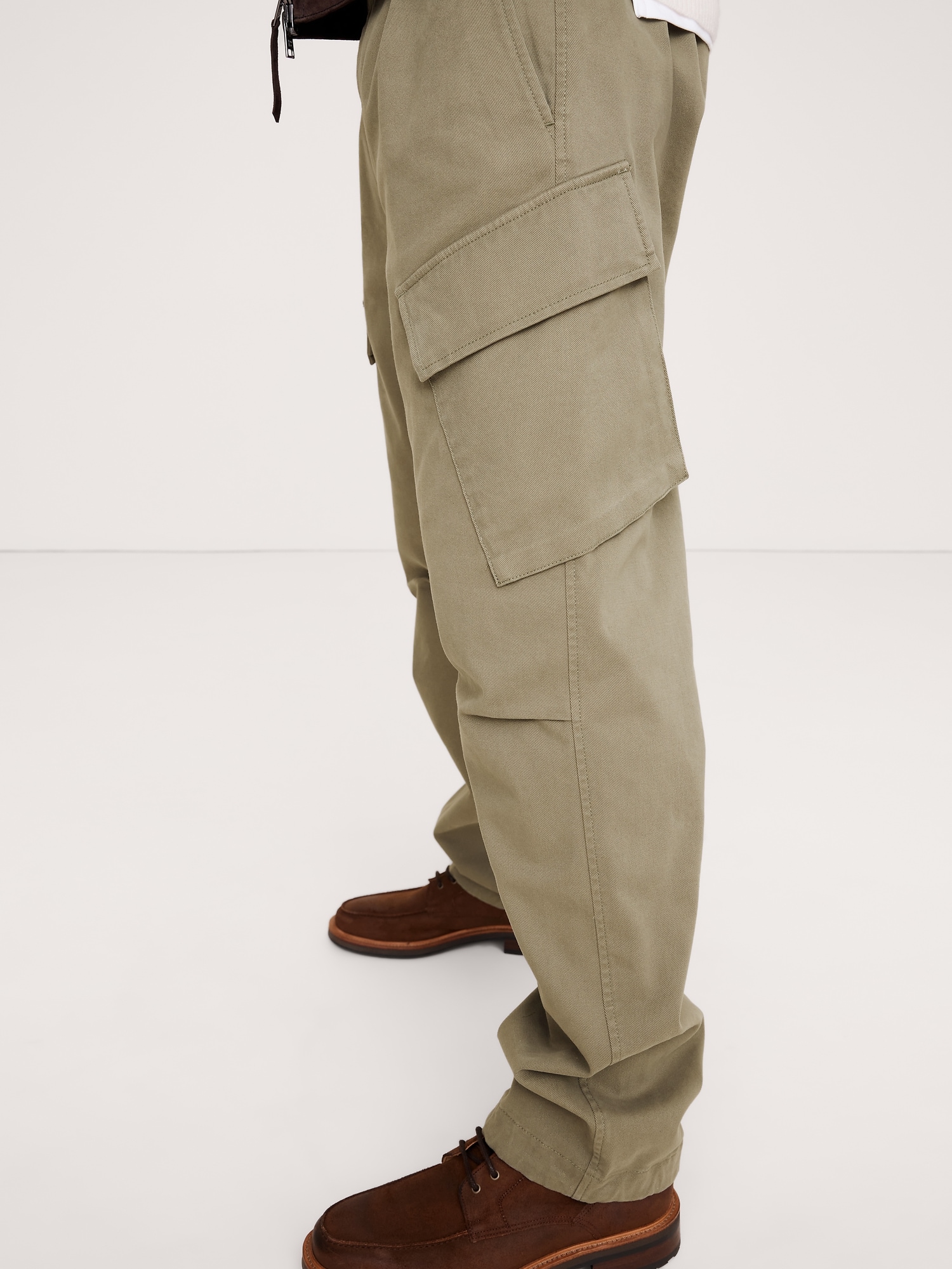 Pantalon cargo en sergé brossé