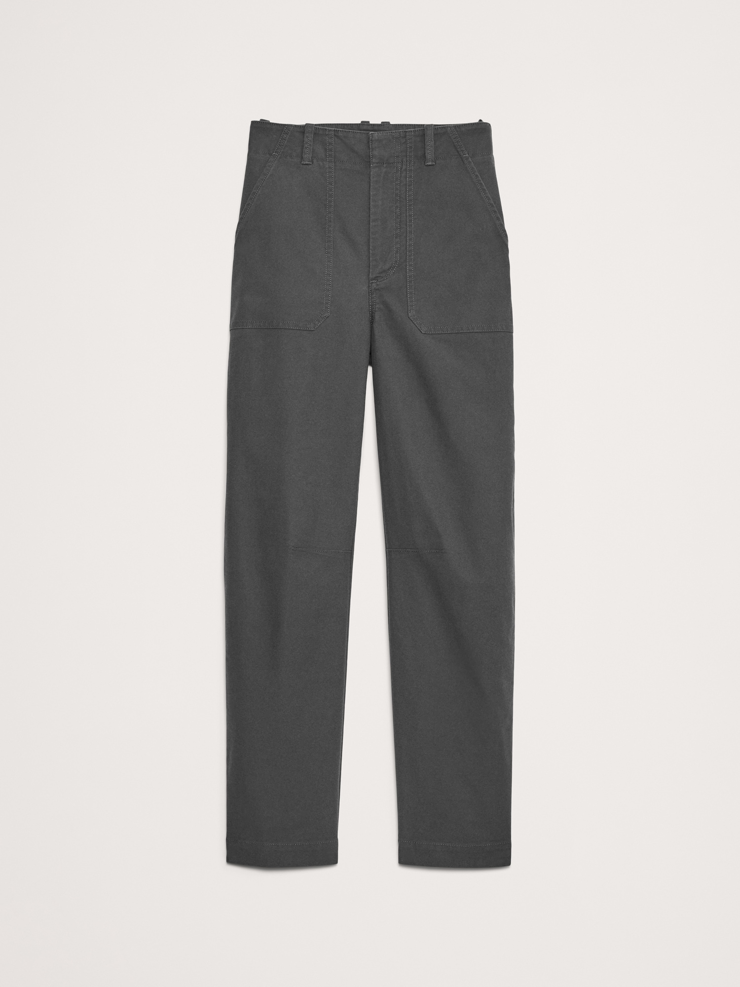 Chino utilitaire à taille haute et coupe baril étroite