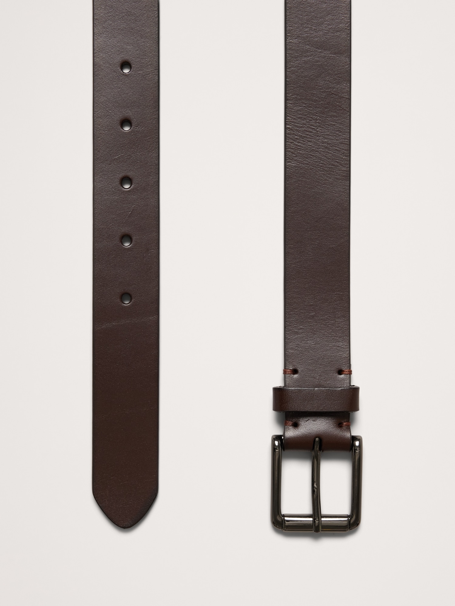 Leather Belt with Beveled Edges