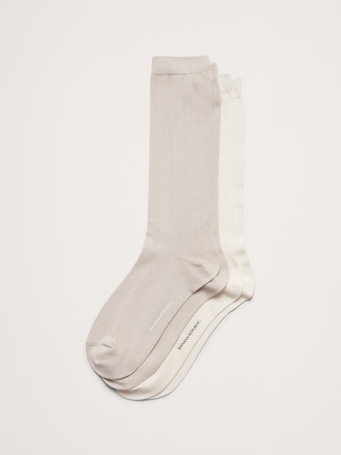 CHAUSSETTES HABILLÉES EN MÉLANGE DE SOIE (PAQUET DE DEUX PAIRES)