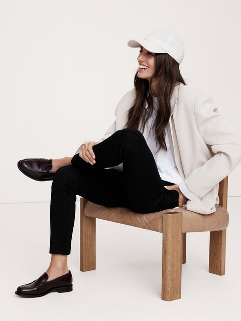 PANTALON ULTRA-ÉTROIT TOUT-ALLER EN TRICOT POINT DE ROME