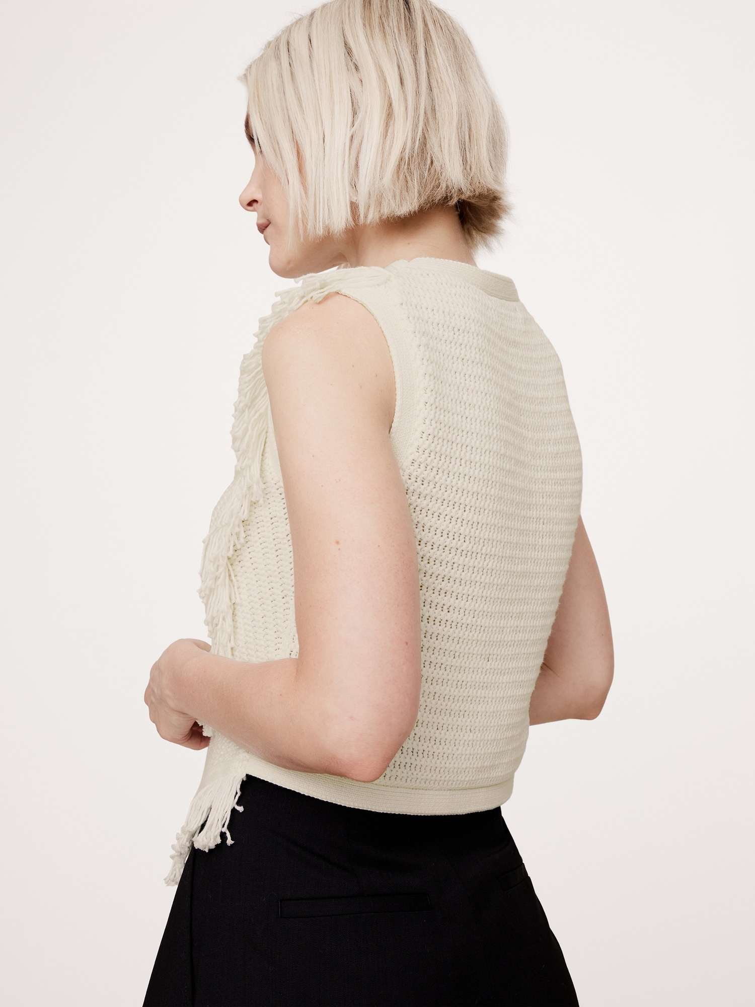 Camisole en tricot de coton à franges