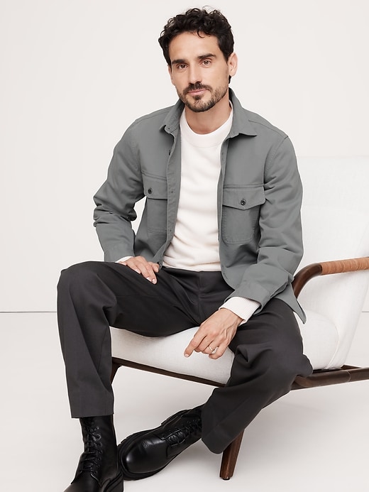 Standard-Fit Cotton Twill Shirt Jacket | Banana Republic