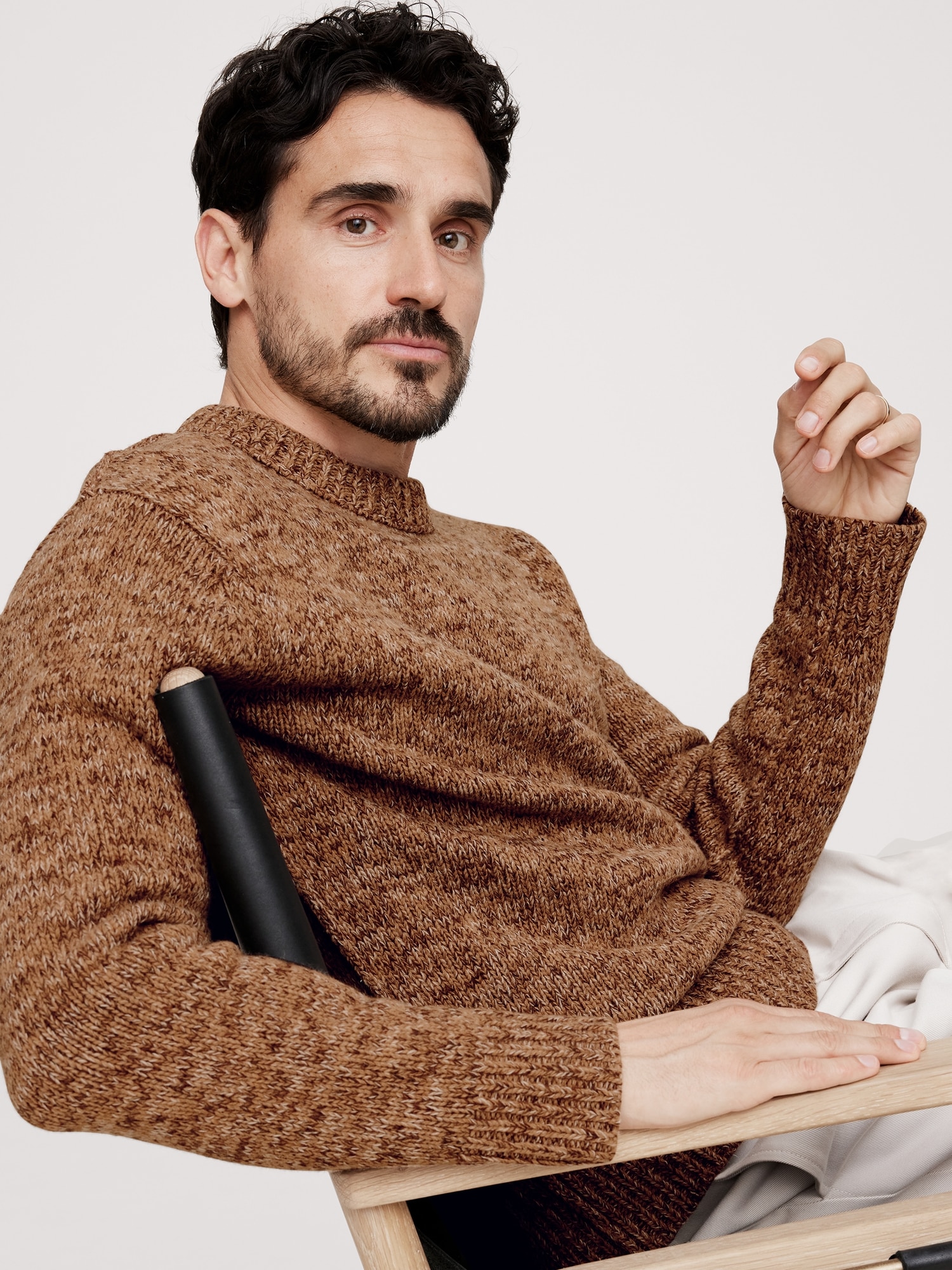 Relaxed Wool-Cotton Crew-Neck Sweater