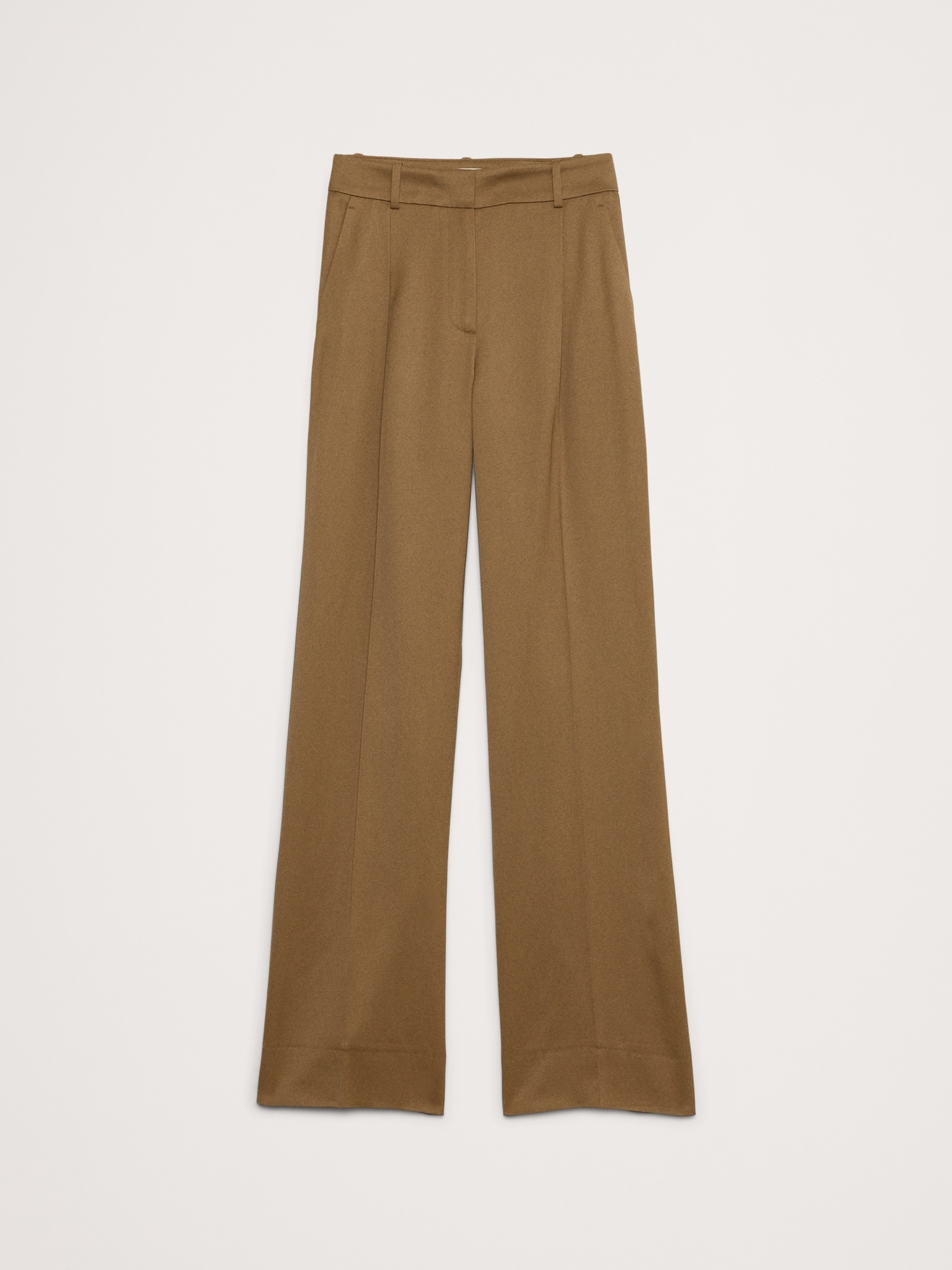 Pantalon en satin italien à jambe large et à taille haute