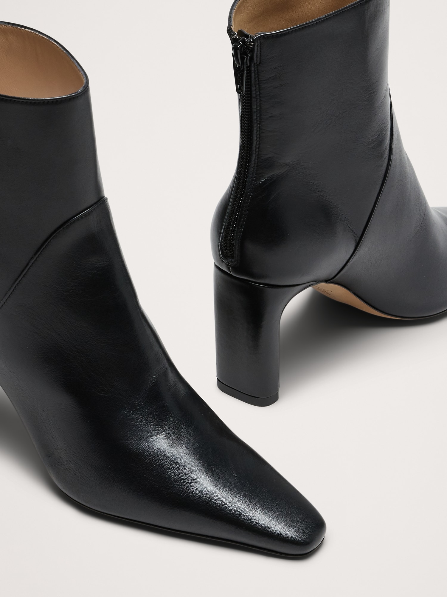 Italian Leather High-Heel Ankle Boot