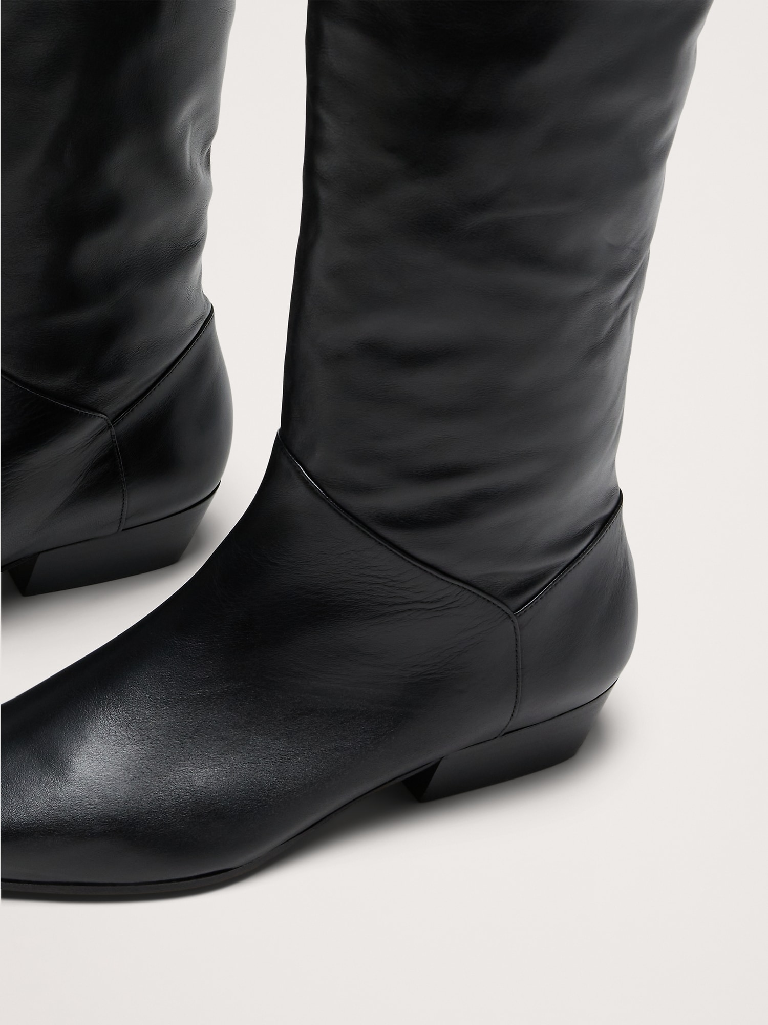 Italian Leather Knee-High Boot