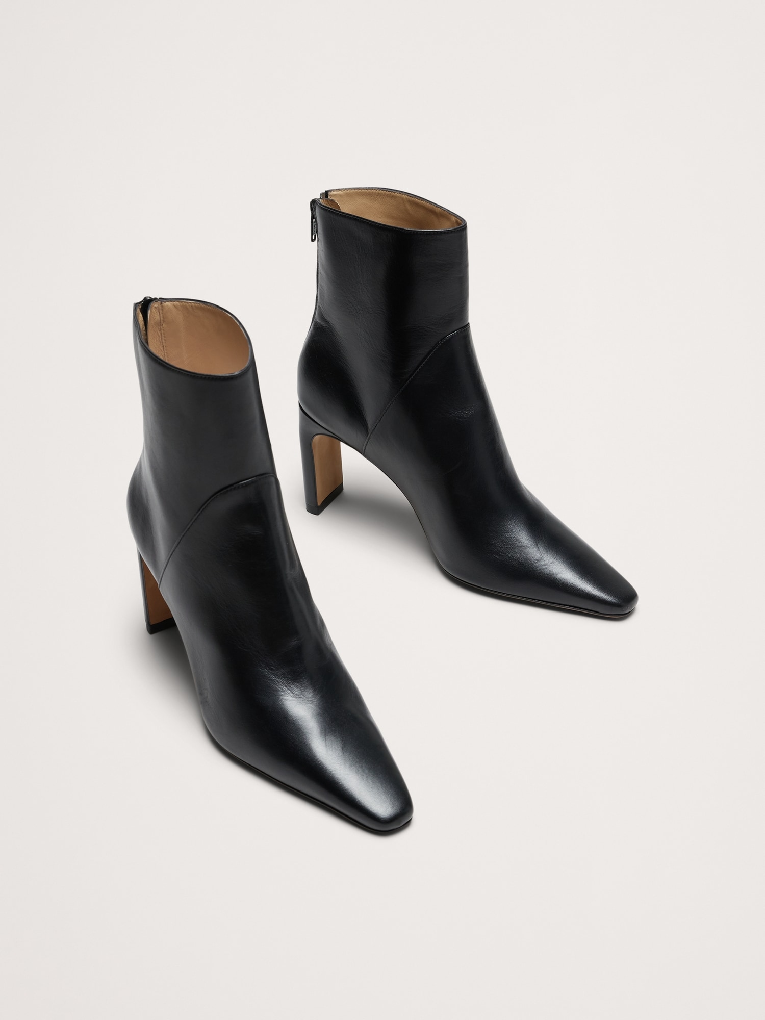 Italian Leather High Heel Ankle Boot Banana Republic