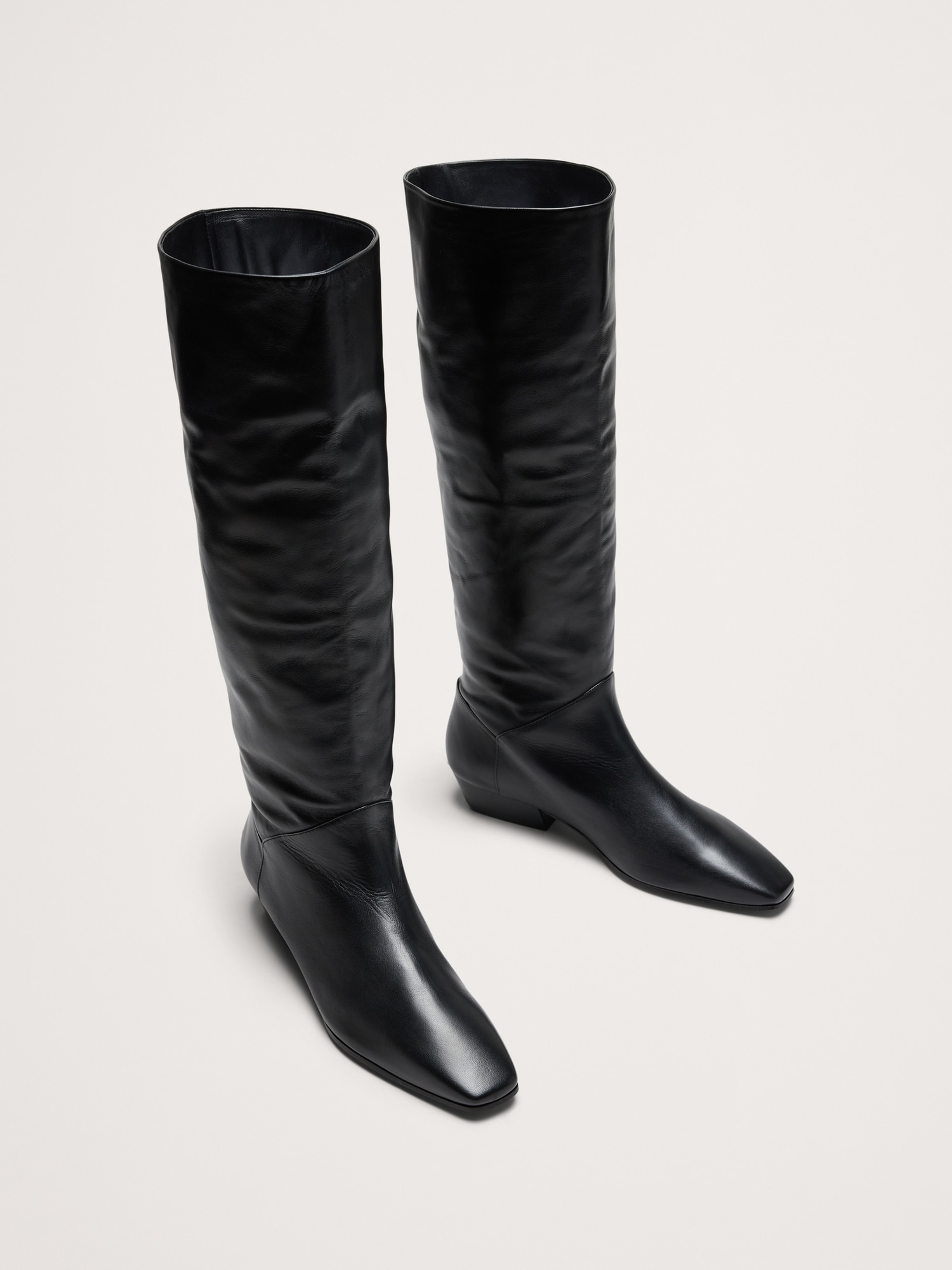 Italian black leather boots best sale