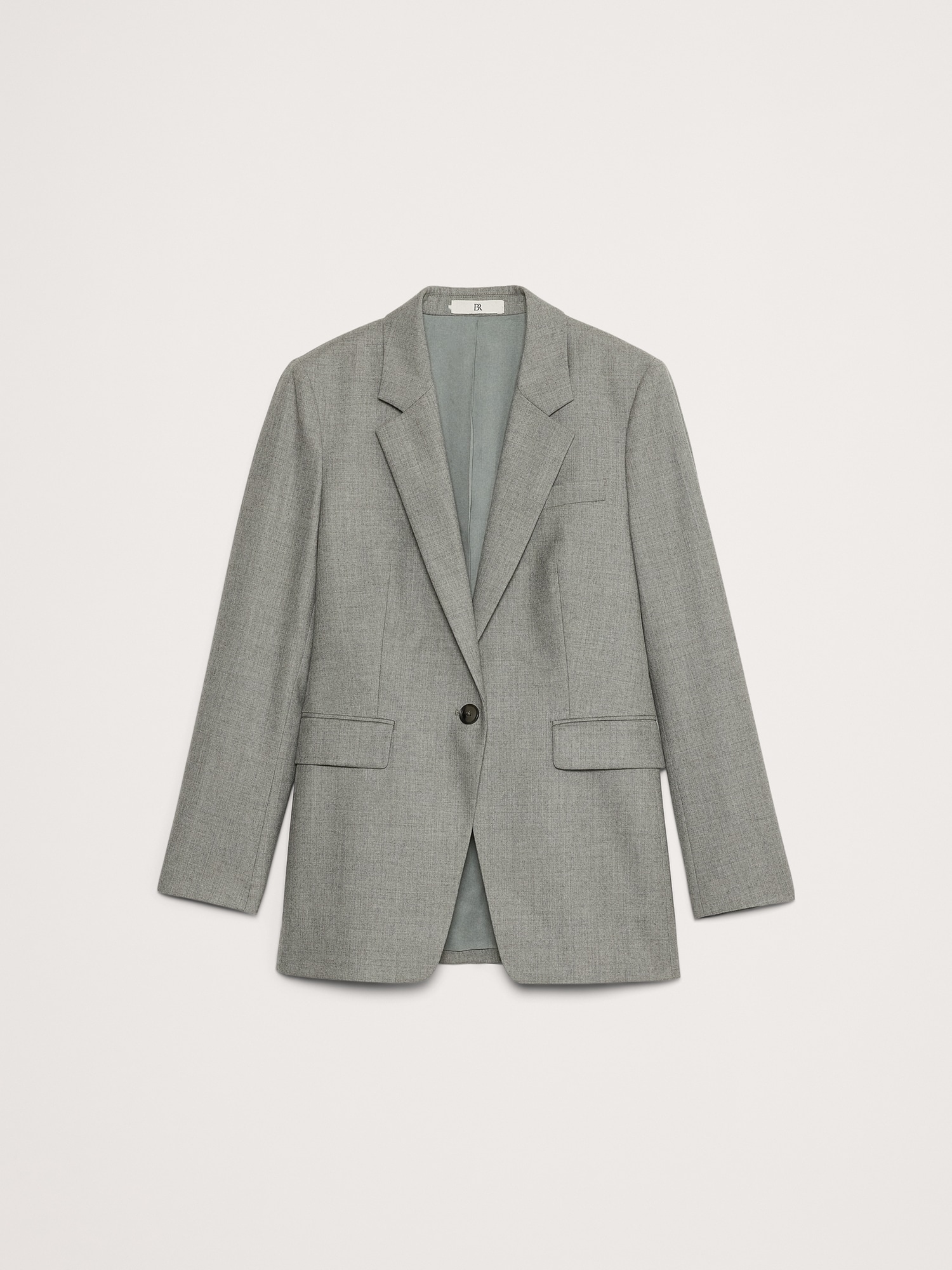 Blazer en flanelle de laine, coupe standard