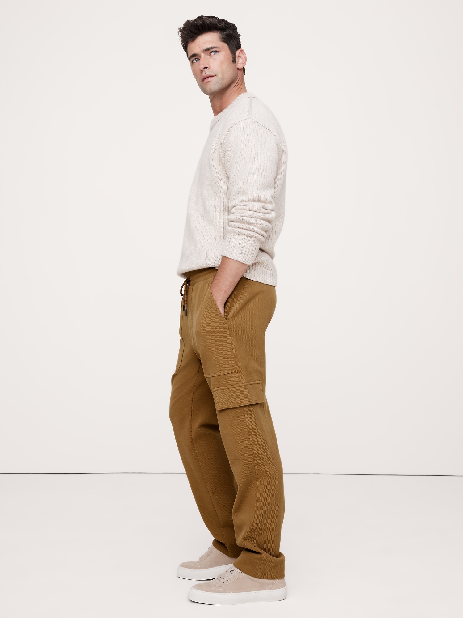 Pantalon de jogging cargo en tricot point de Rome