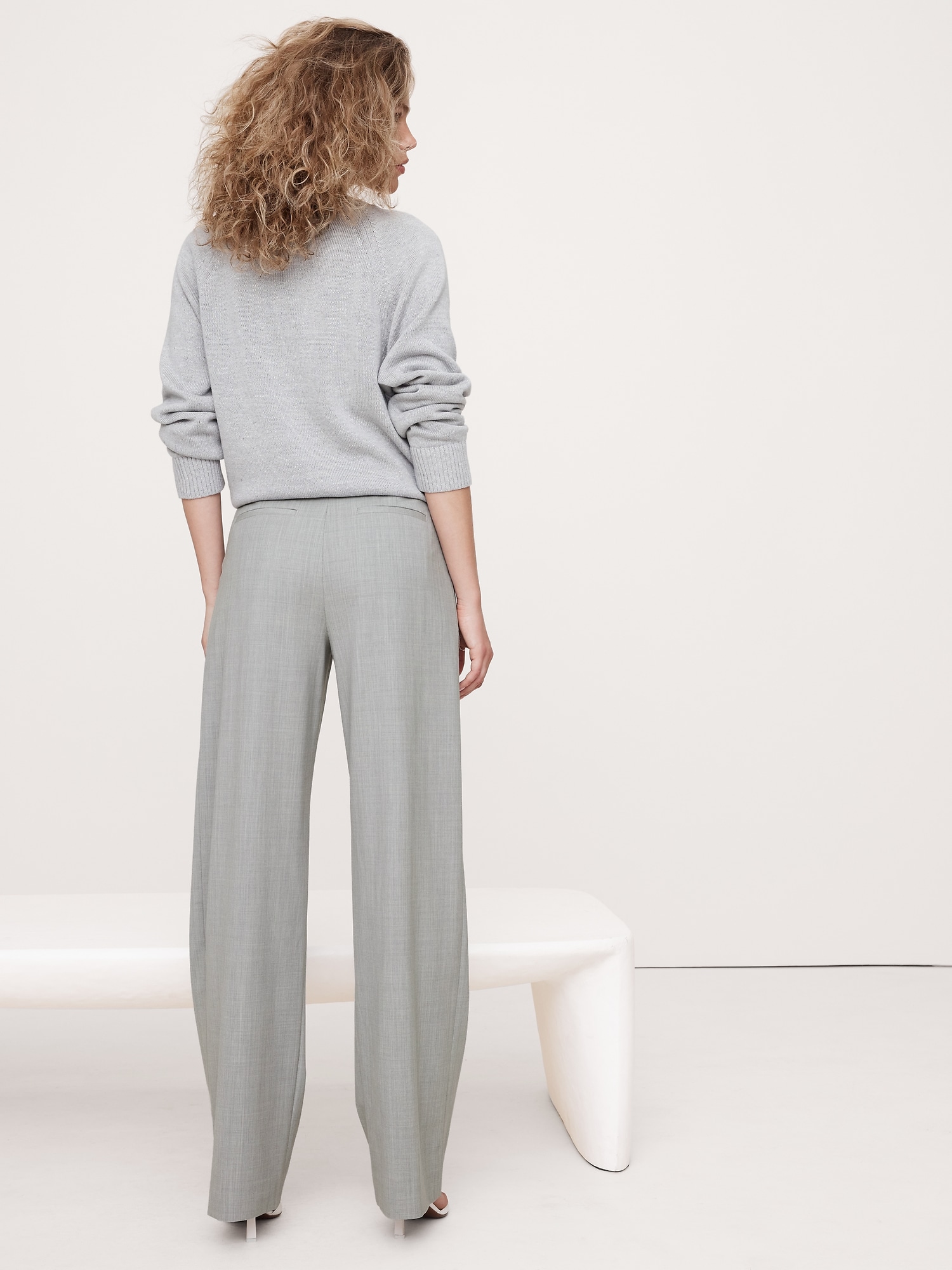 High-Rise Wide-Leg Wool Pant