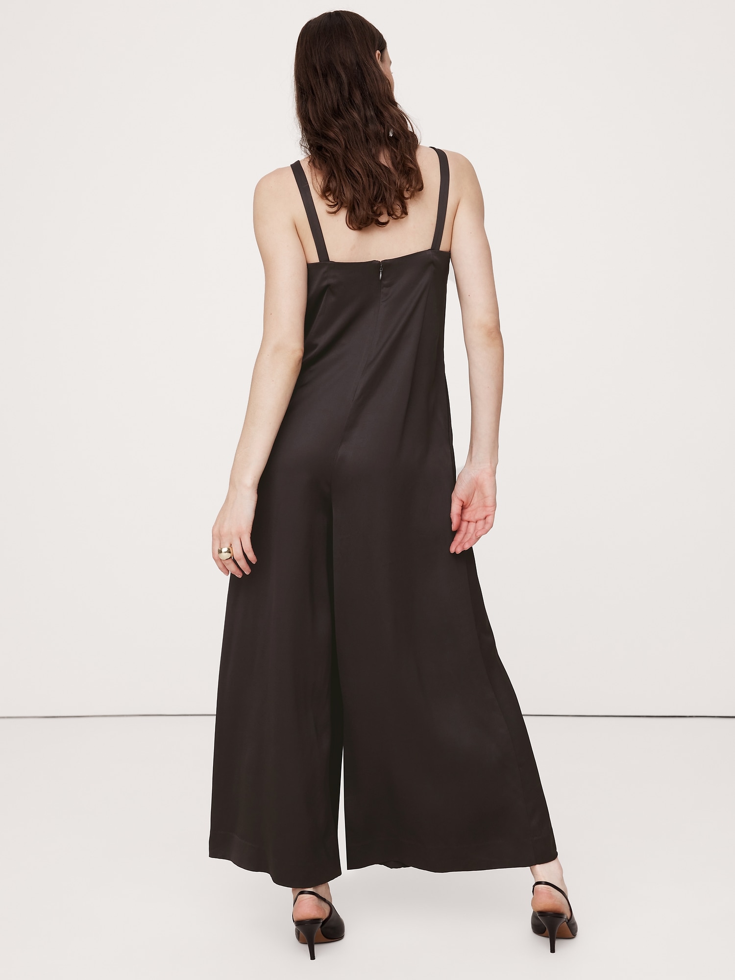 Italian Satin Wide-Leg Jumpsuit