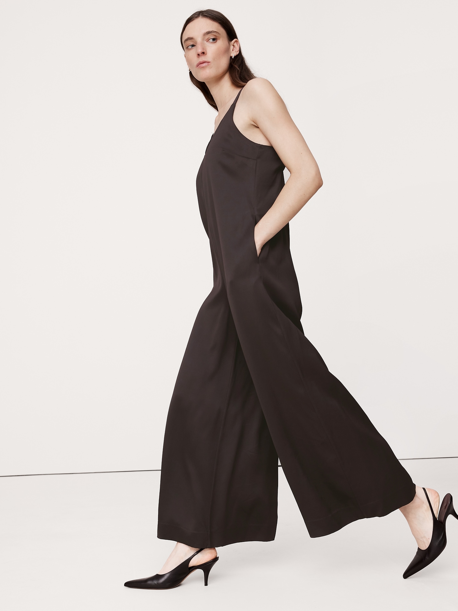 Italian Satin Wide-Leg Jumpsuit