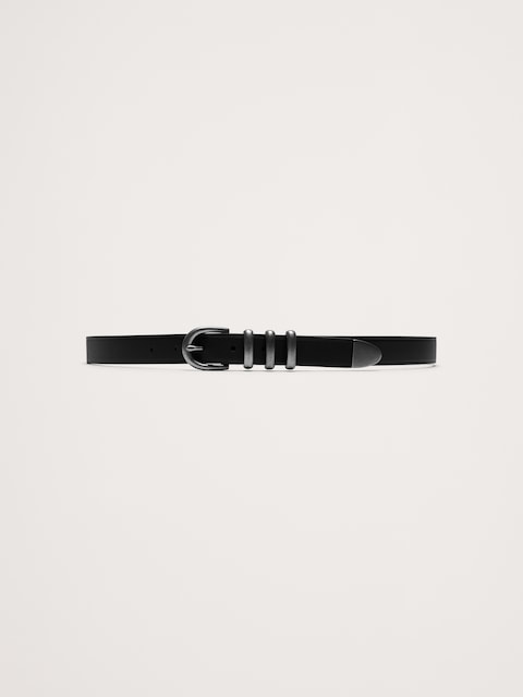 CEINTURE À TROIS ATTACHES EN CUIR