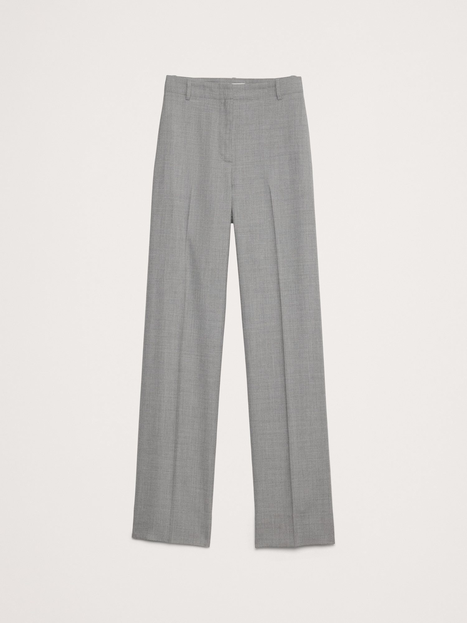 High-Rise Modern Straight Lightweight Wool Flannel Pant