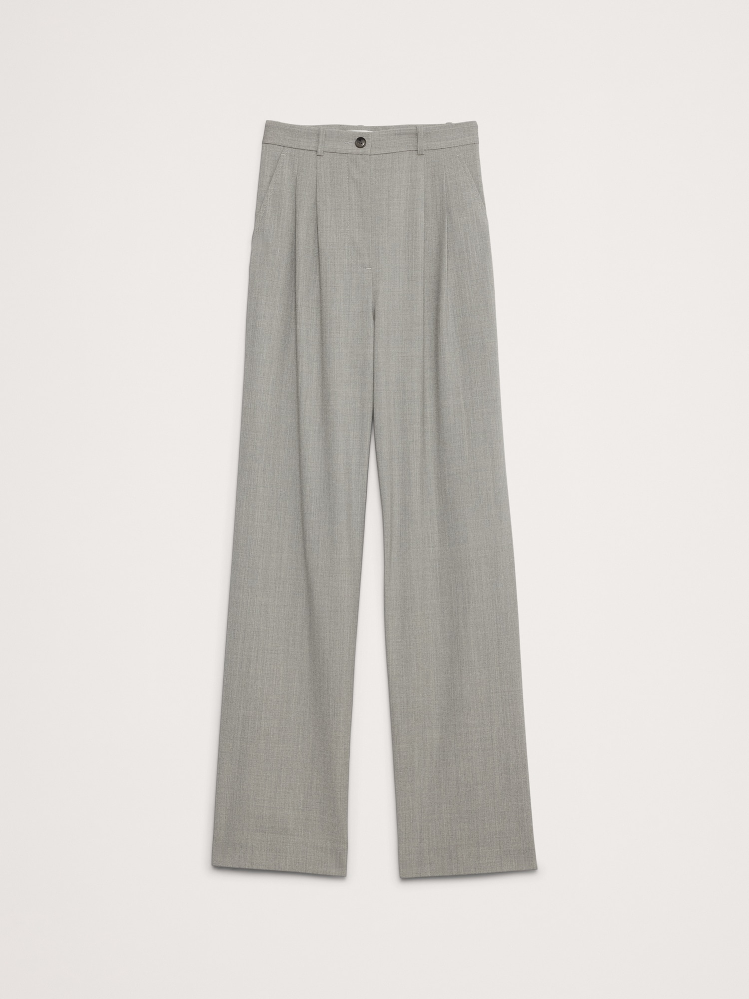 High-Rise Wide-Leg Wool Pant