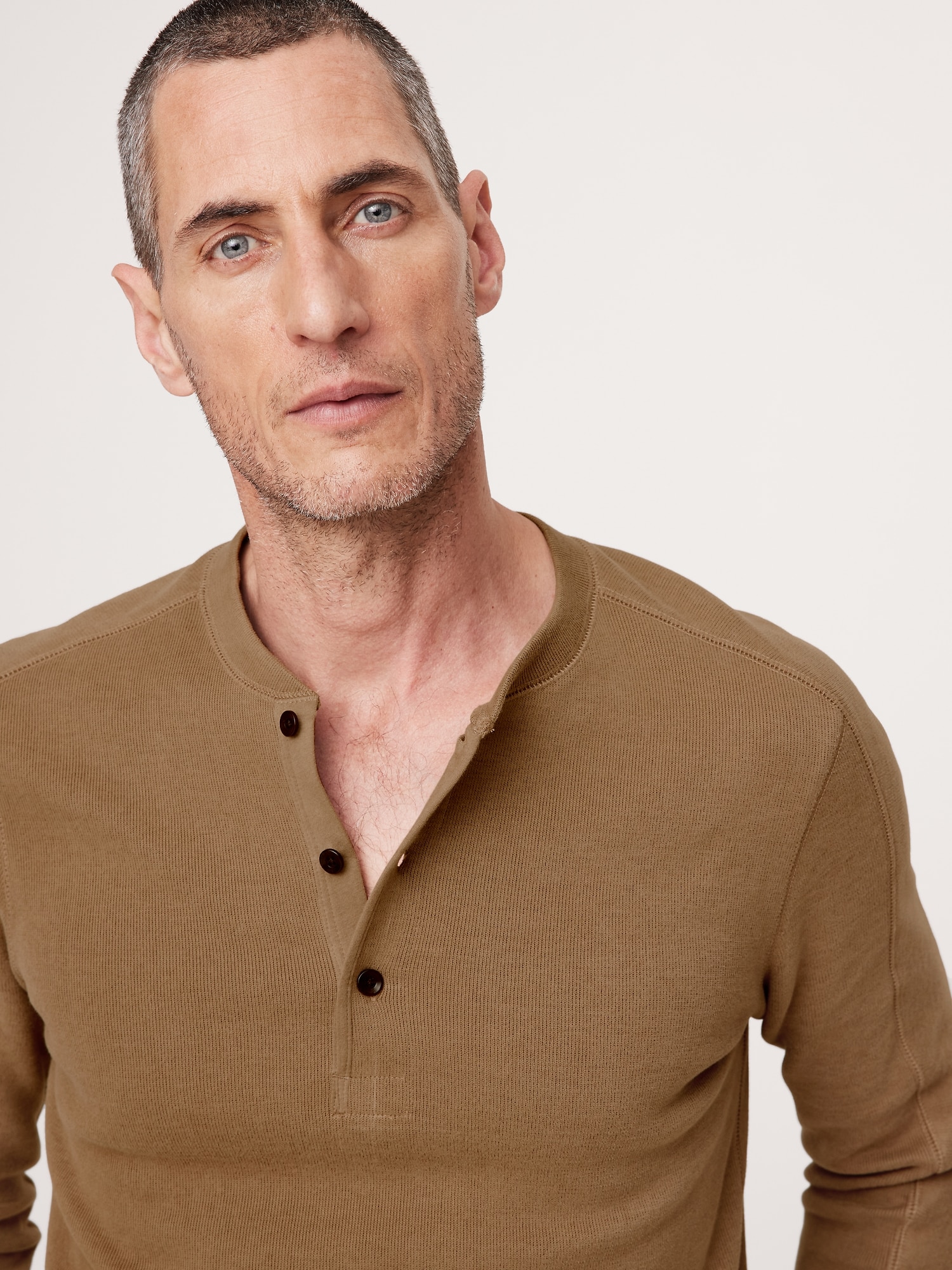 Double-Knit Henley T-Shirt