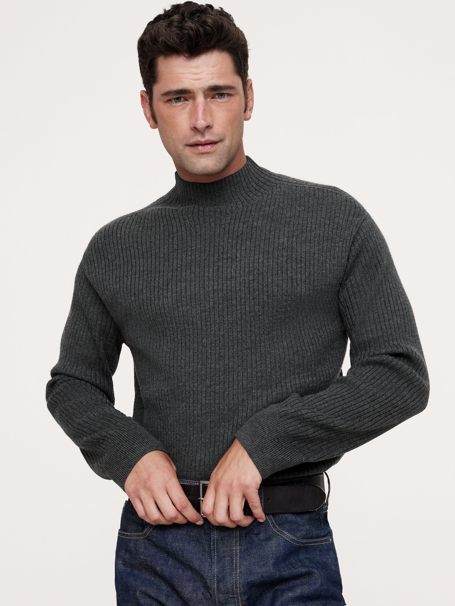 Mock neck cardigan mens best sale