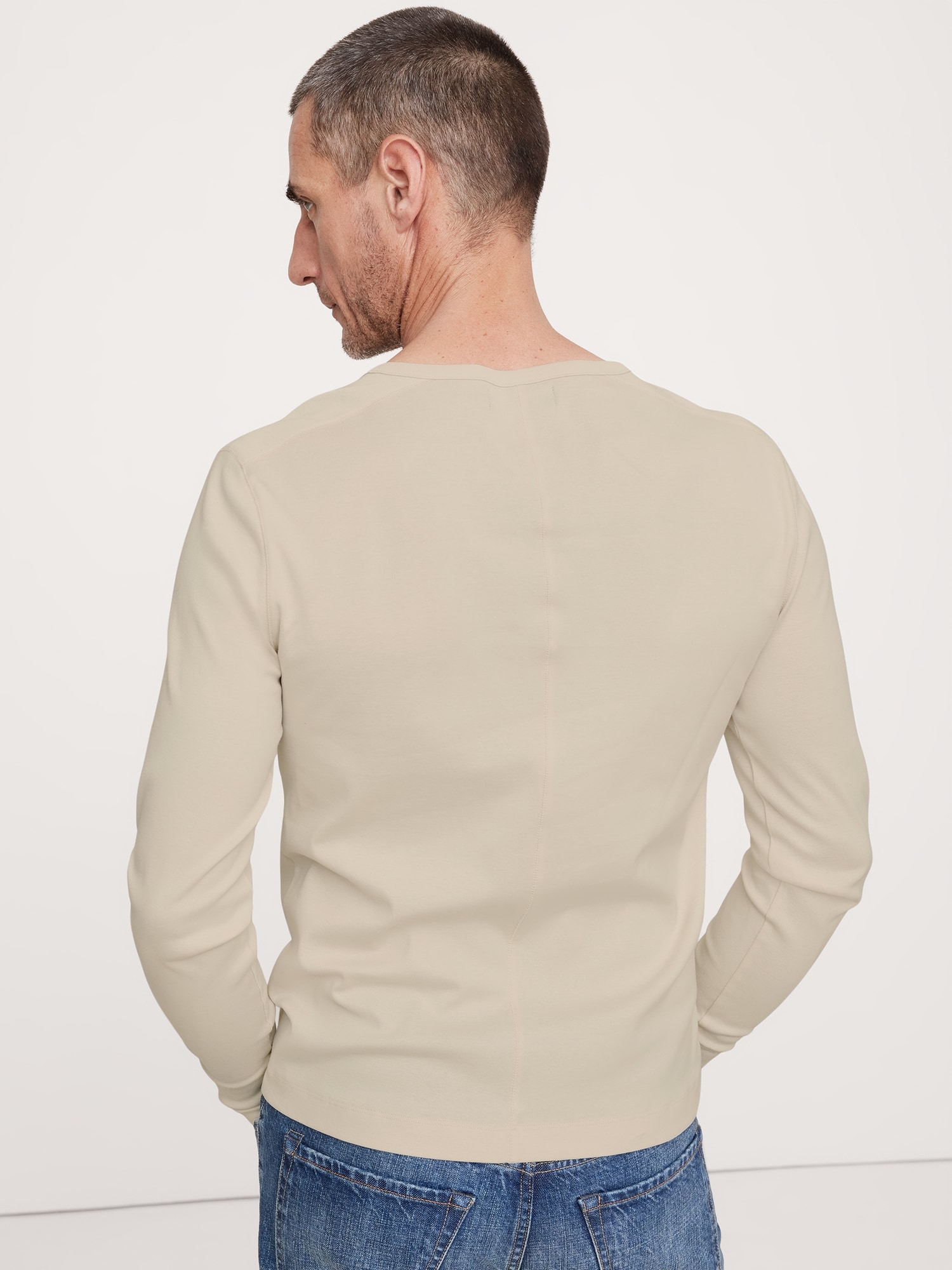 T-shirt henley en coton