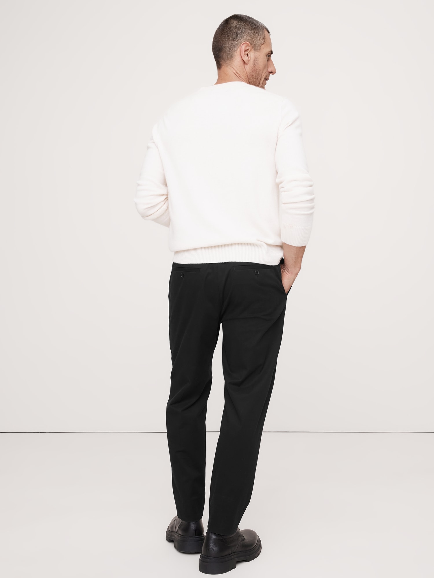 Pleated Cropped Italian-Stretch Chino