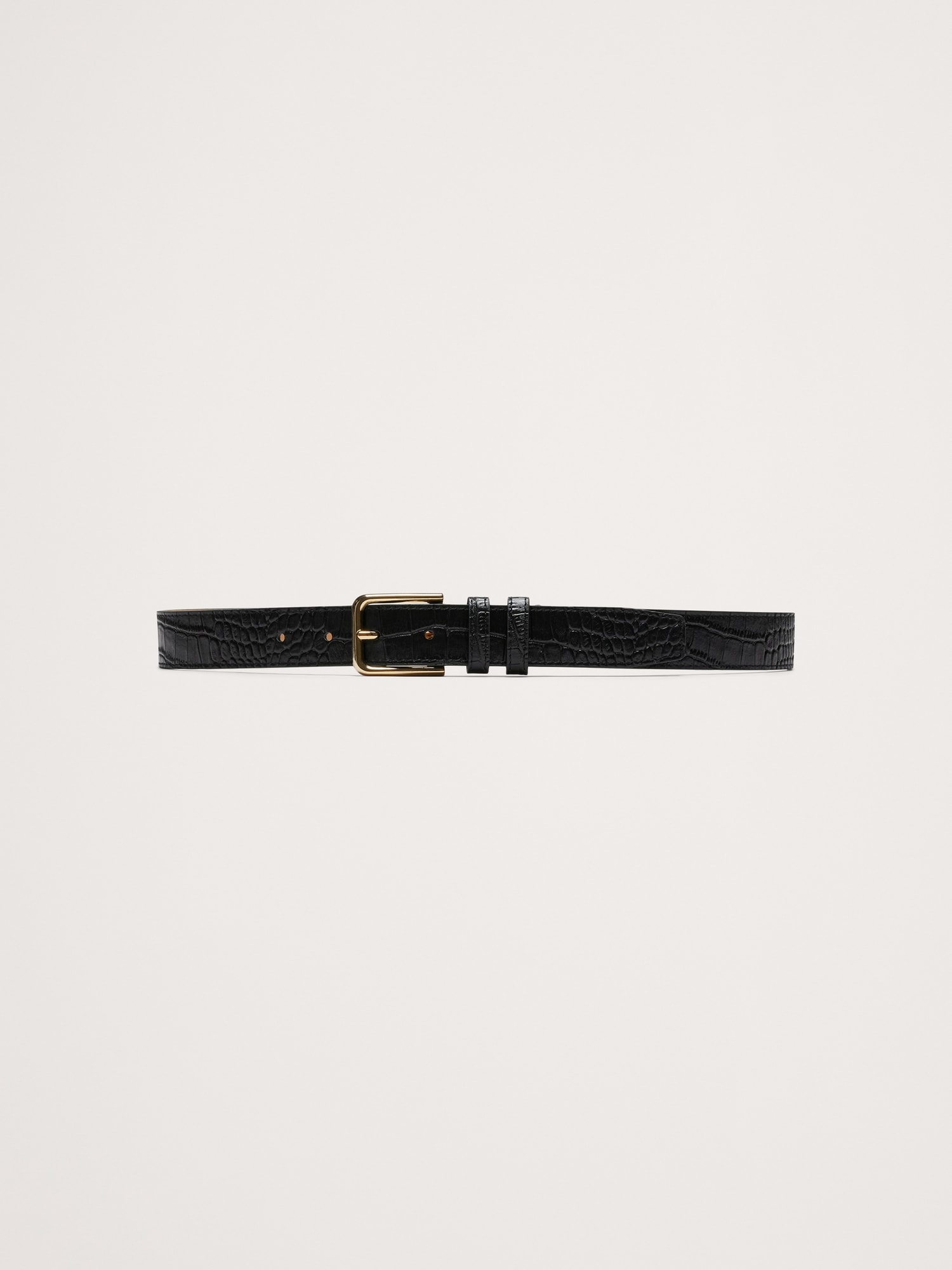 Topstitched Leather Belt