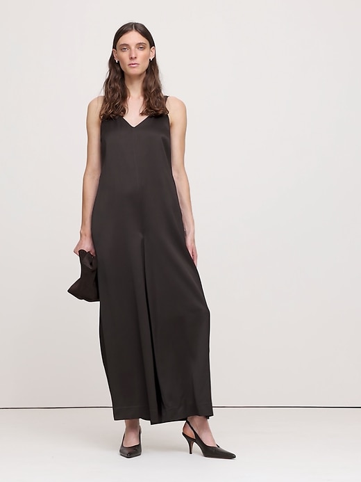 Italian Satin Wide Leg Jumpsuit