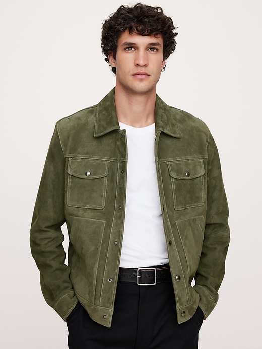 定価　83600円 SUEDE TRUCKER JACKET ブラウン　サイズ2 Suede Trucker Jacket | Banana Republic
