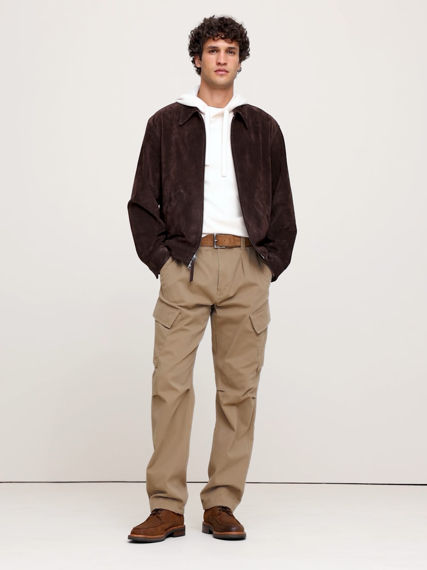 Pantalon cargo en sergé brossé