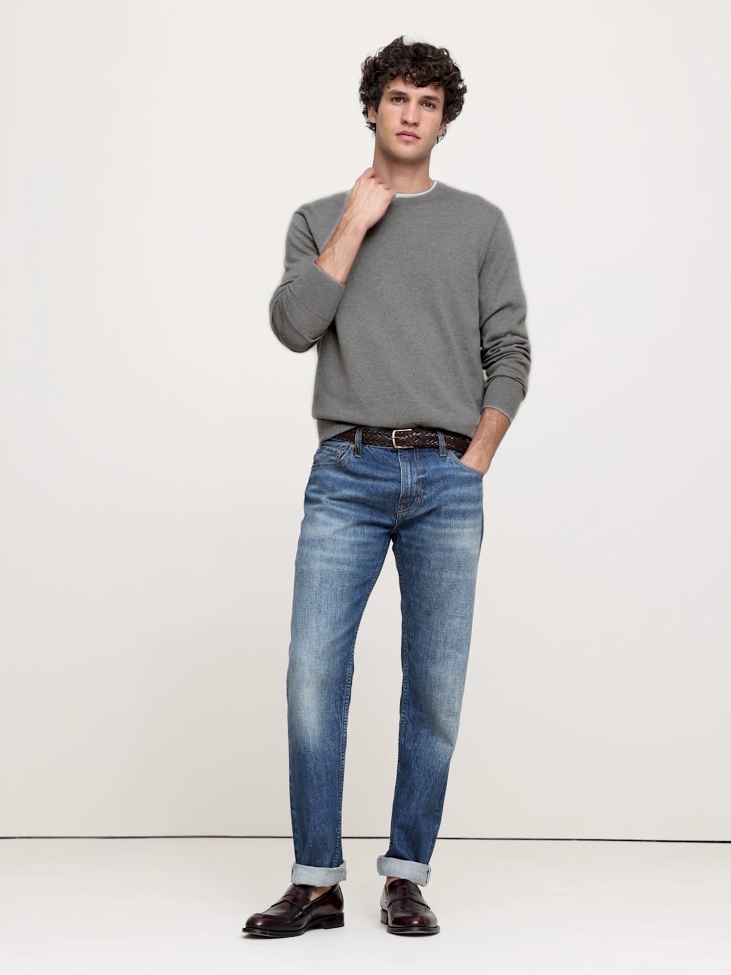 Image number 2 showing, Italian Merino Crew-Neck Sweater