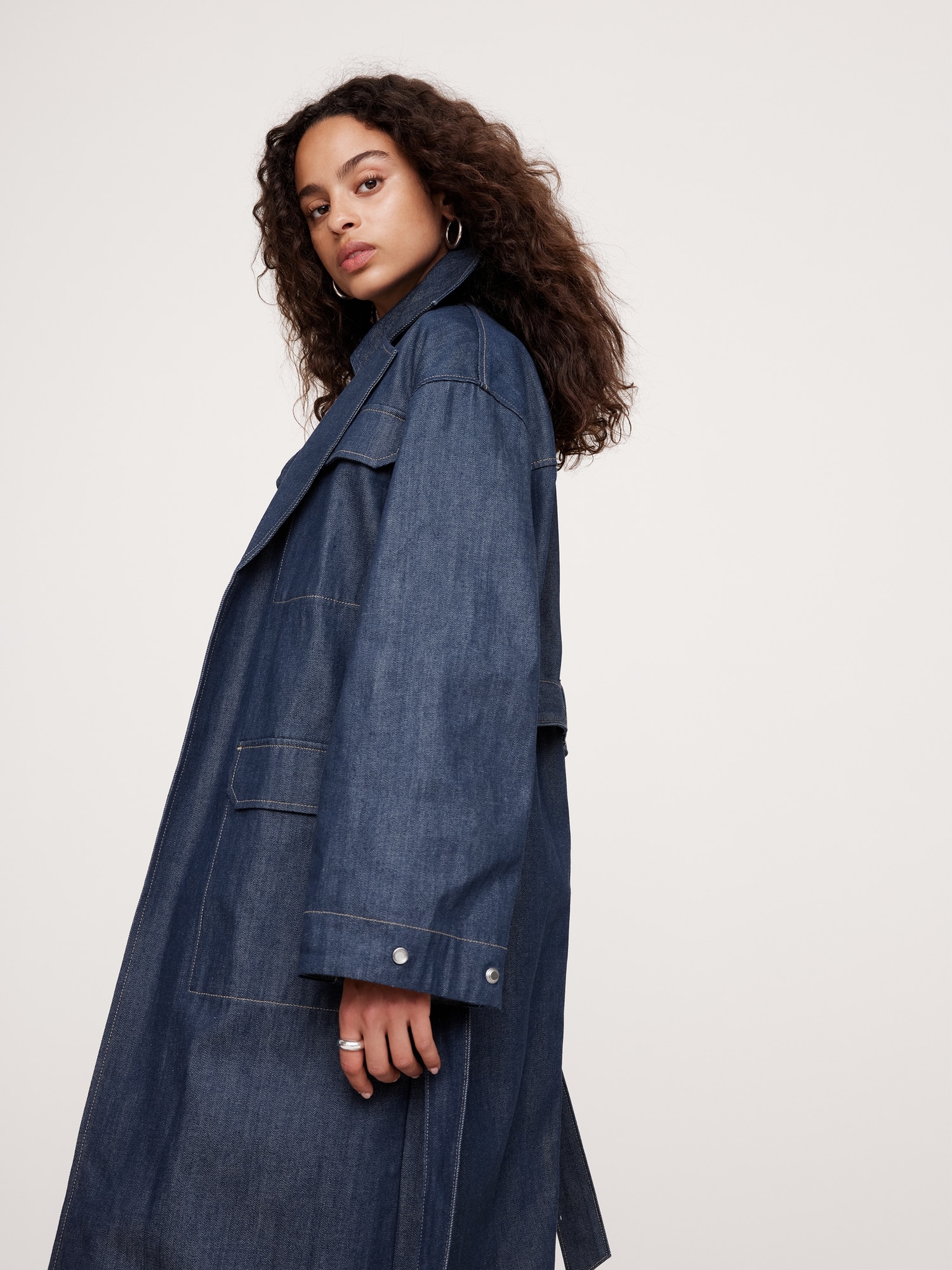 Trench surdimensionné en denim