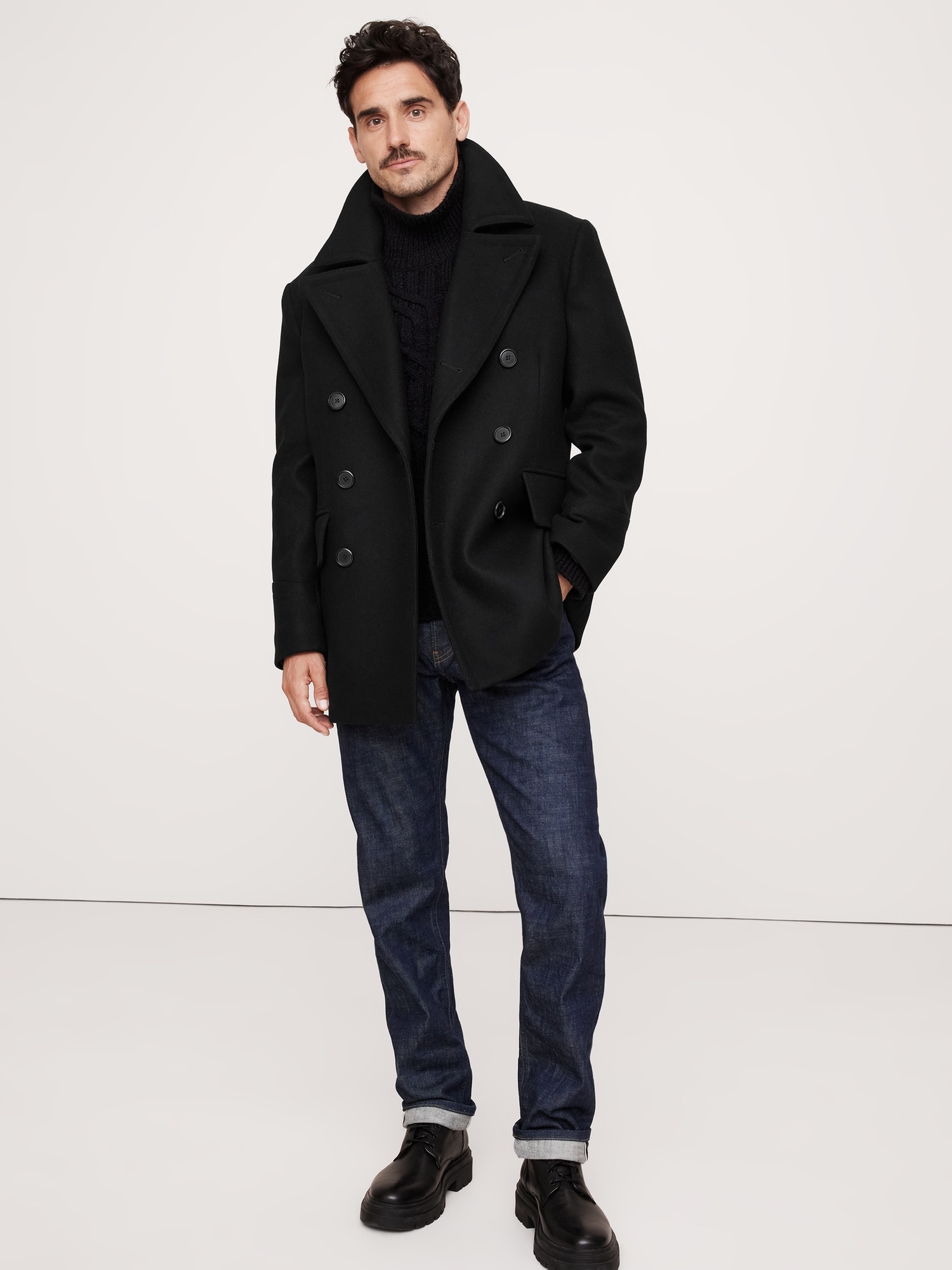 Banana republic peacoat mens on sale