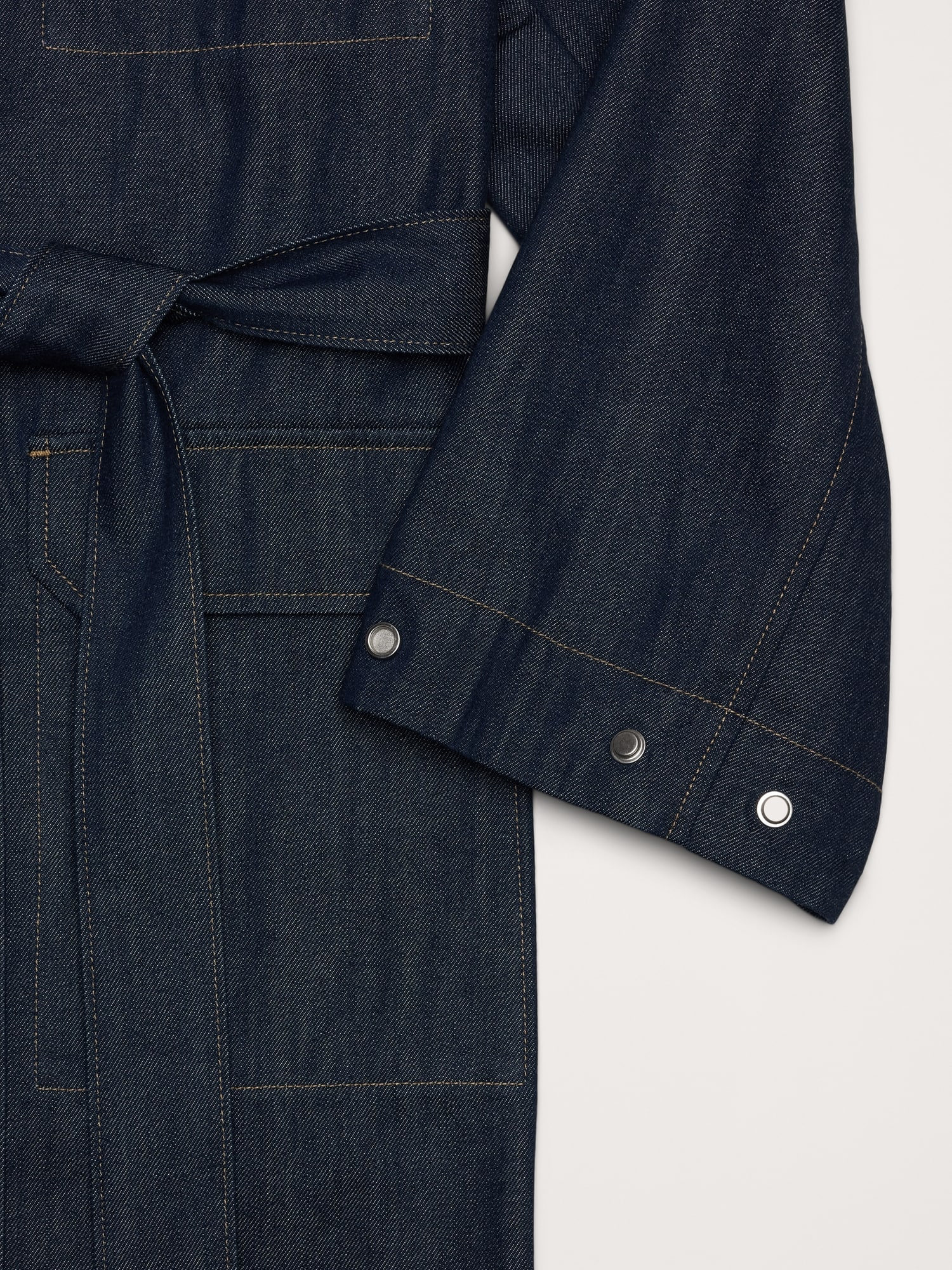 Oversized Denim Trench Coat