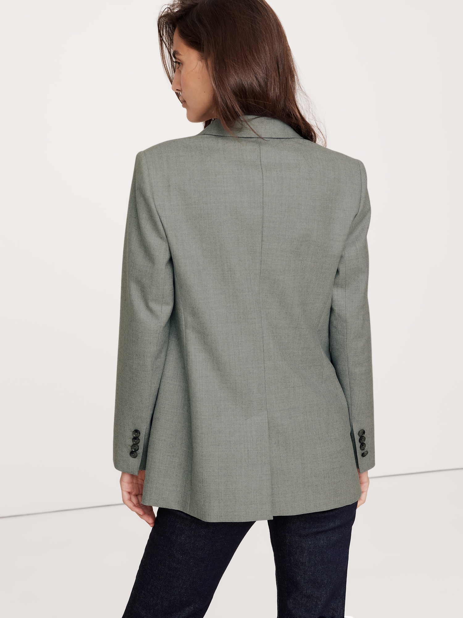 Blazer en flanelle de laine, coupe standard