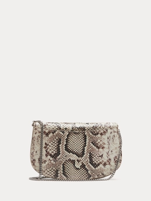 Snake Print Italian Leather Crossbody Bag