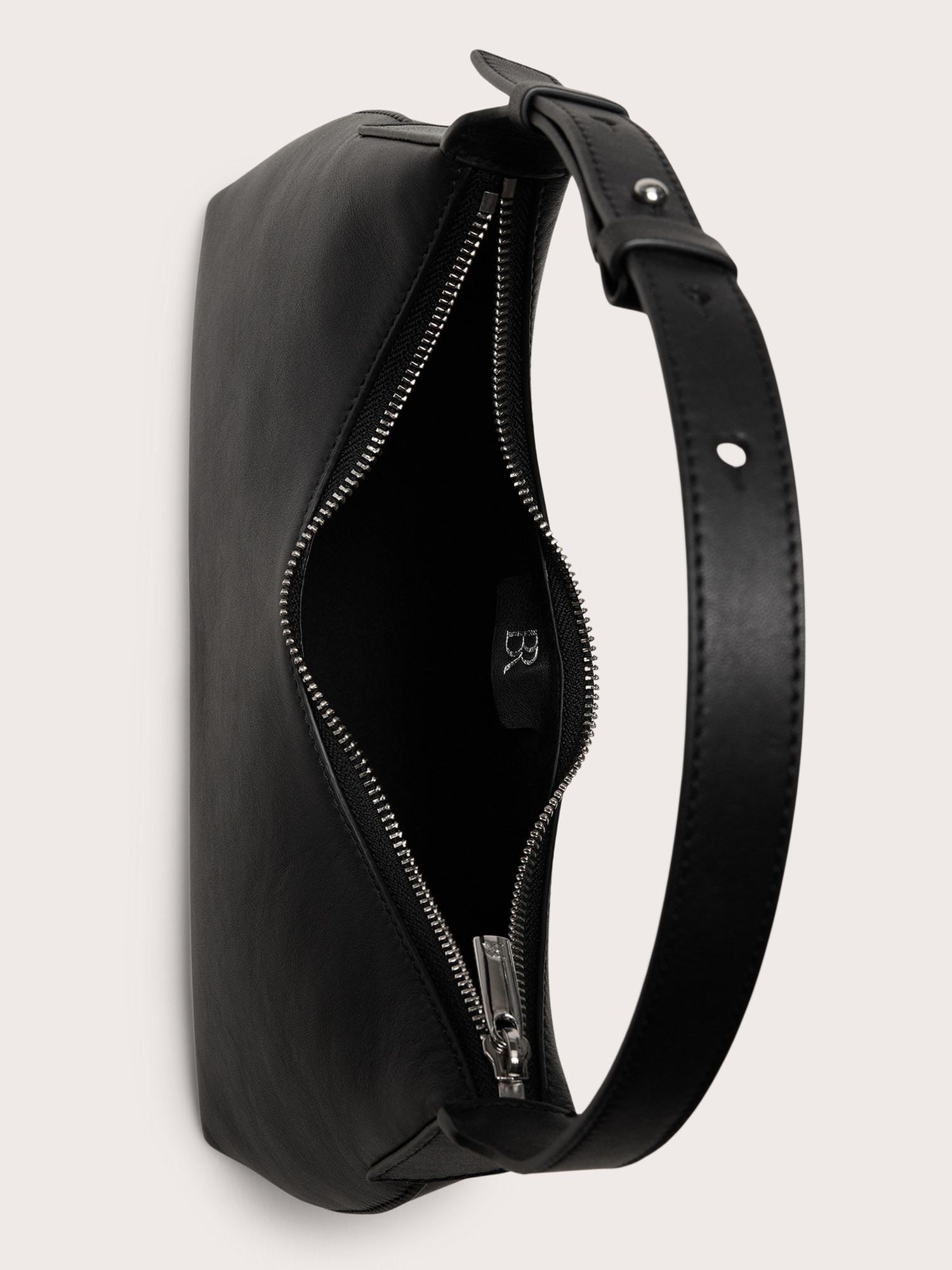 Leather Crescent Shoulder Bag