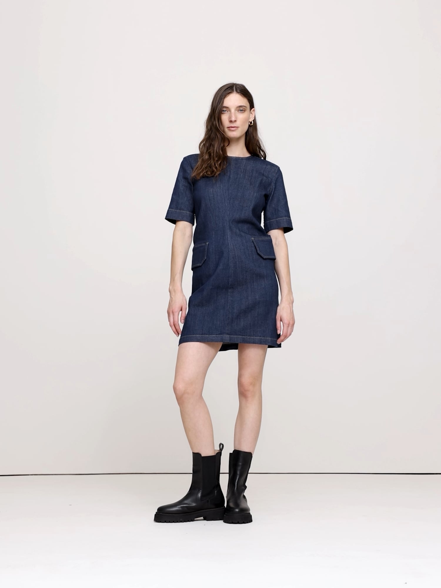 Denim Utility Mini Dress