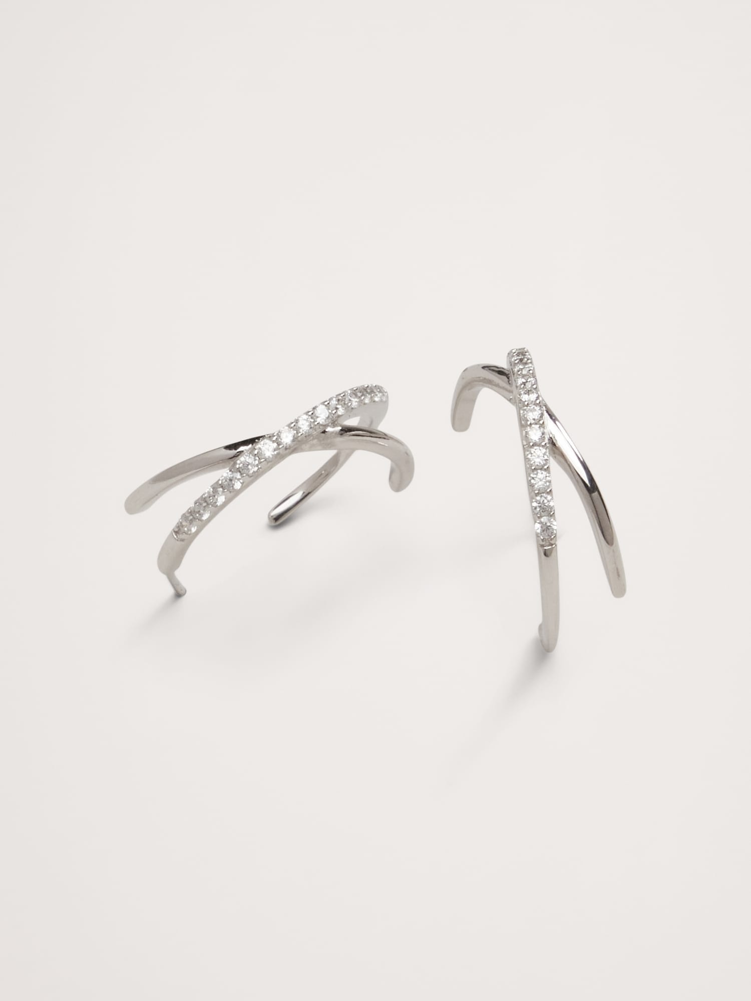 Boucles d’oreilles croisées à pavés Aureus + Argent