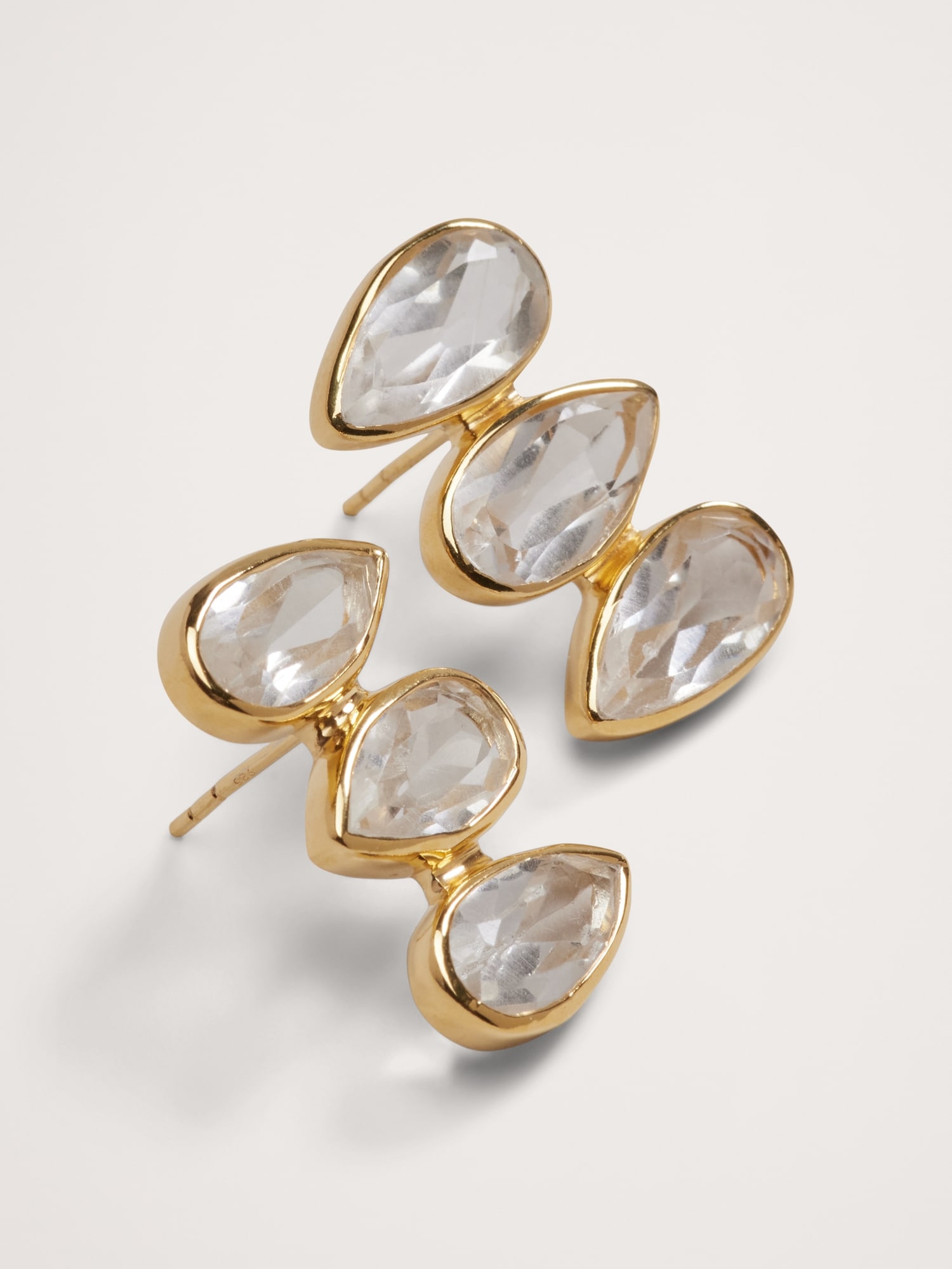 Teardrop Crystal Stud Earrings Aureus + Argent