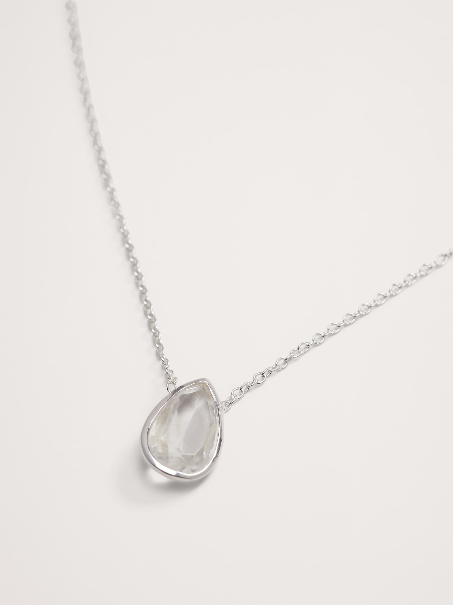 Teardrop Crystal Pendant Necklace Aureus + Argent