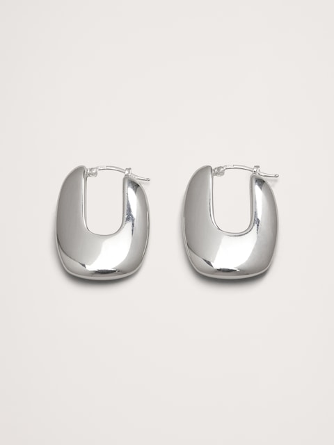 BOUCLES D'OREILLE EN FORME DE U RAVENA AUREUS + ARGENT